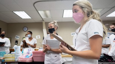 Nurses in White Scrubs