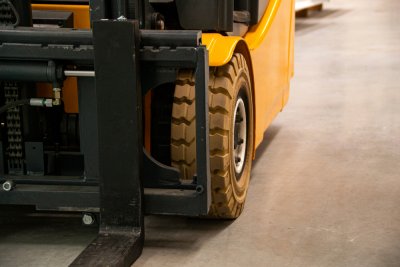 Front of a Yellow Forklift
