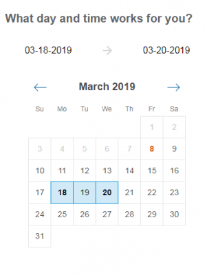Calendar Scheduler Example