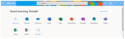 Screenshot of Office 365