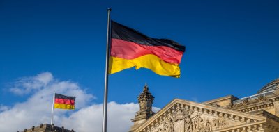 Germany Flag in front of building