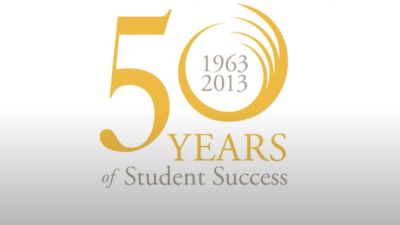 50th Anniversary Logo. Text Reads: "1963-2013 50 Years of Student Success"