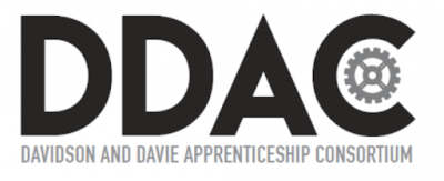 Text reads: "DDAC Davidson and Davie Apprenticeship Consortium"