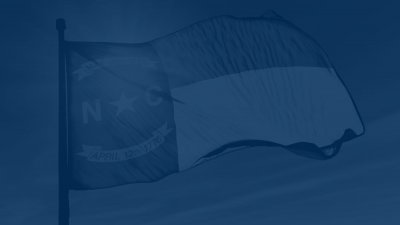 NC Flag with blue overlay