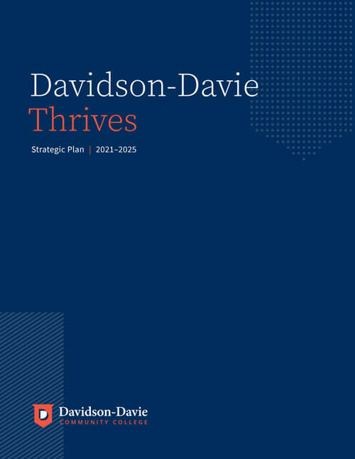 Cover of Strategic Plan. Text reads: "Davidson-Davie Thrives"