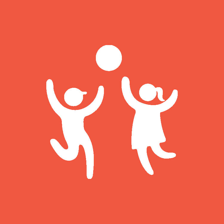 Icon of two children playing with ball