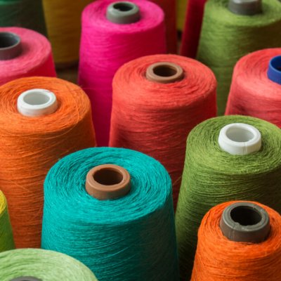 Spools of Colorful Yarn