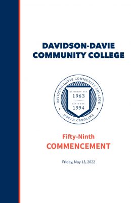 Cover of the Davidson-Davie 2022 Commencment Program