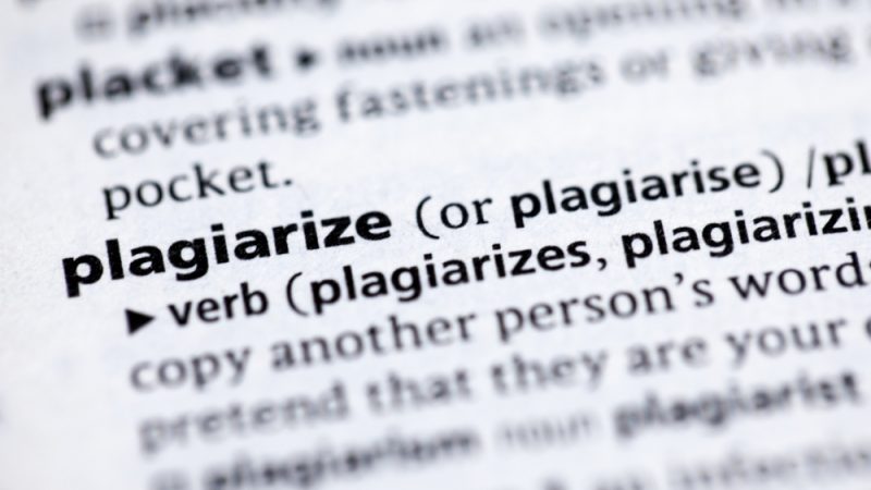The word "Plagiarize" on a dictionary page