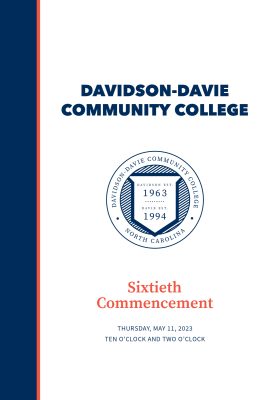 Davidson-Davie Community College Sixtieth Commencement program cover