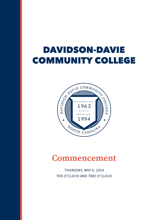 Davidson-Davie Community College Commencement Program Cover